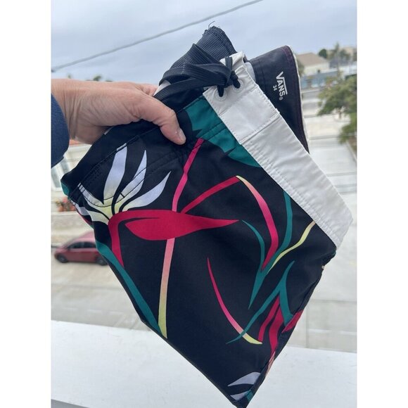 VANS Board Shorts ERA 4 way stretch surf black palms open shade 34 beach - Picture 3 of 9